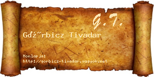 Görbicz Tivadar névjegykártya