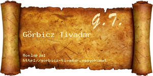 Görbicz Tivadar névjegykártya