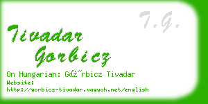 tivadar gorbicz business card